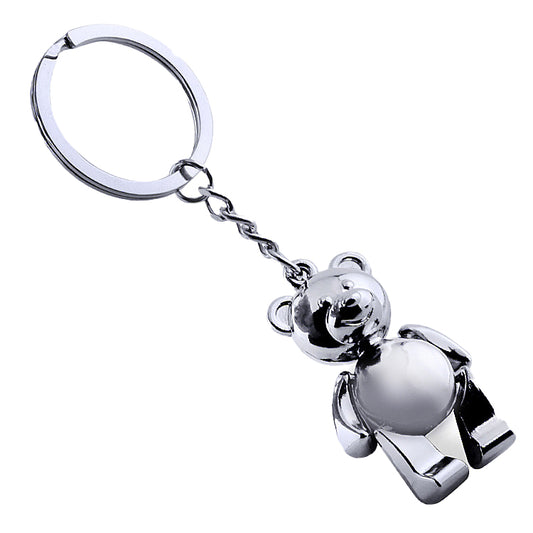 Silver bear bag charm