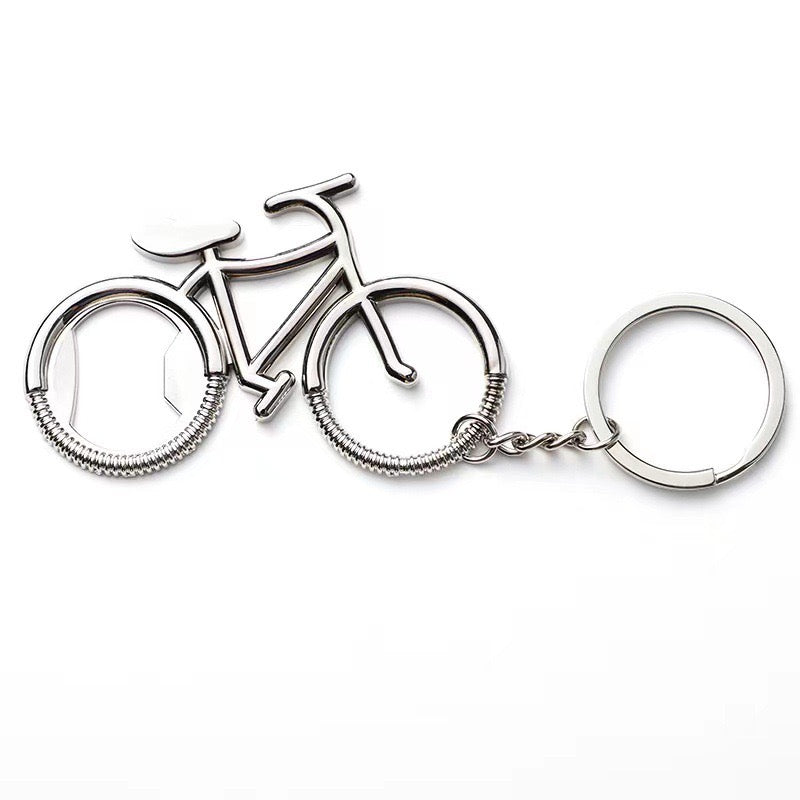 Bicycle shaped bottle opener bag charm