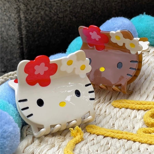 Kitty hair claw clips