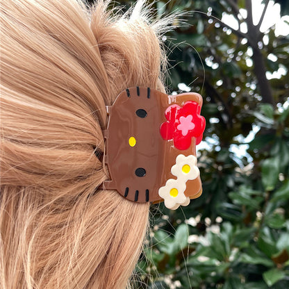 Kitty hair claw clips